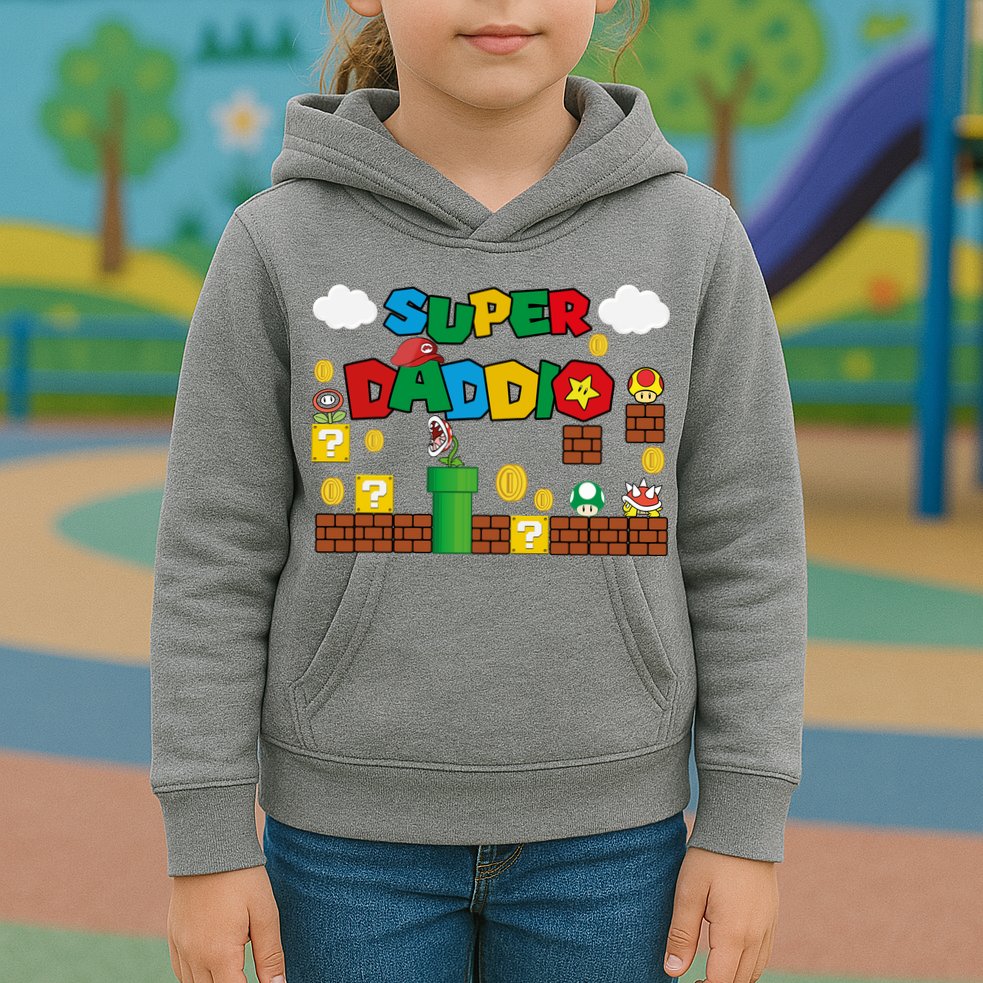 Super Daddio Cool Design Kids Hoodie