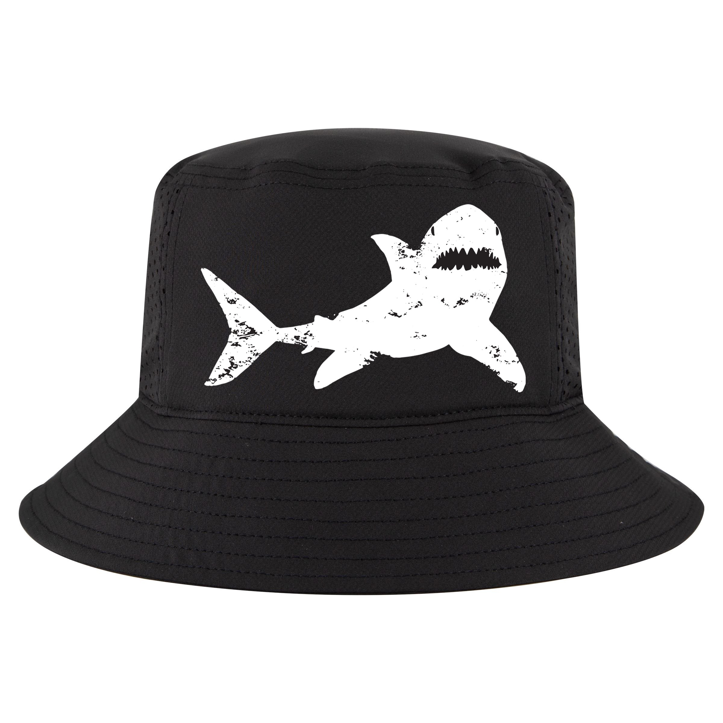 Shark Distressed Cool Vintage Shark Bite Tee Cool Comfort Performance Bucket Hat