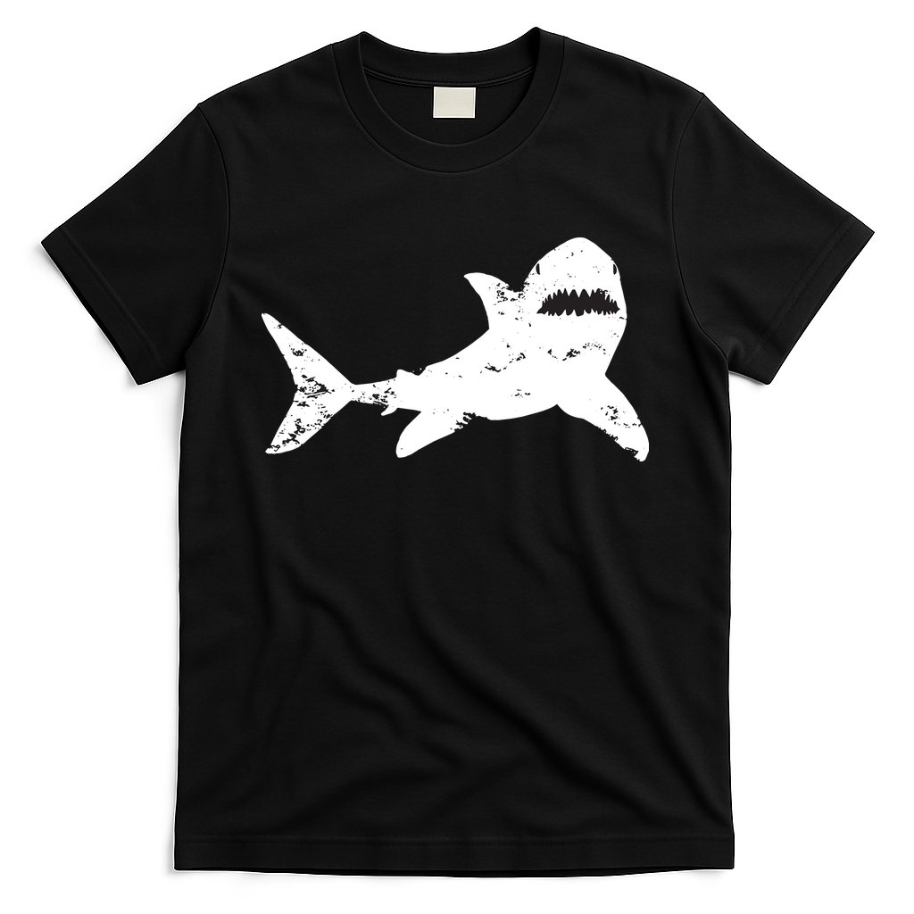 Shark Distressed Cool Vintage Shark Bite Tee T-Shirt