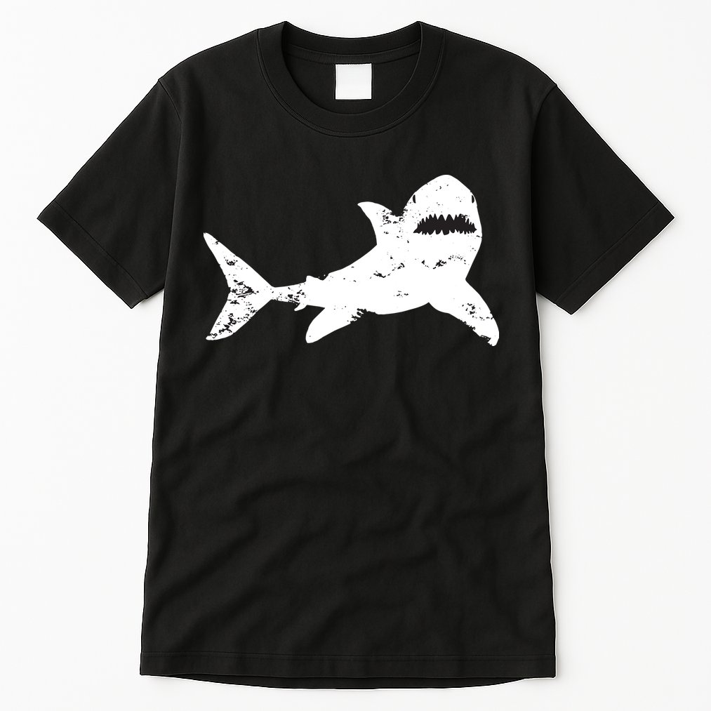 Shark Distressed Cool Vintage Shark Bite Tee Tall T-Shirt