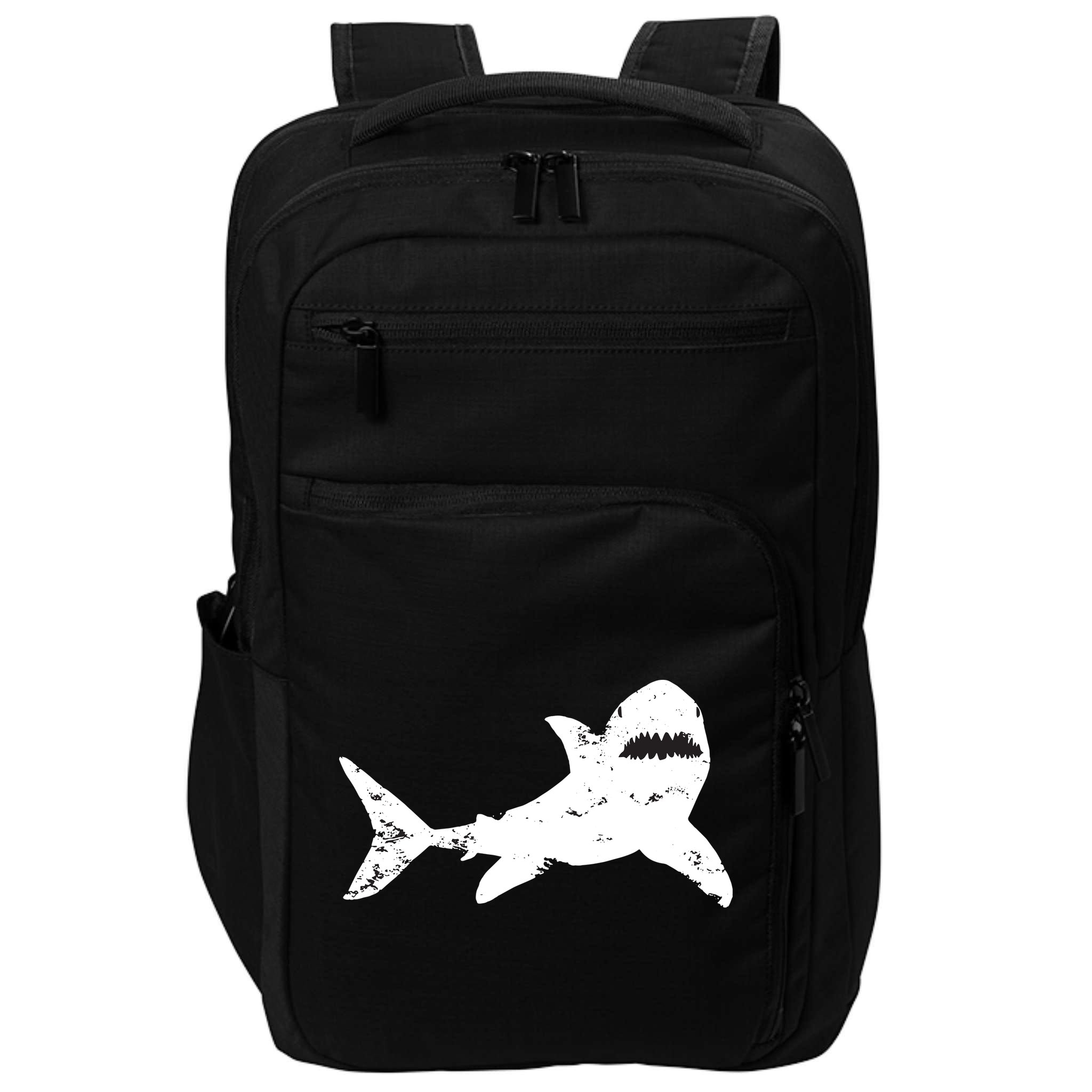 Shark Distressed Cool Vintage Shark Bite Tee Impact Tech Backpack