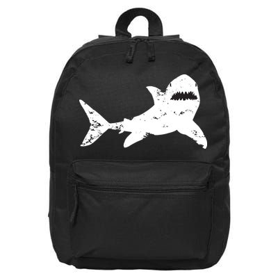 Shark Distressed Cool Vintage Shark Bite Tee 16 in Basic Backpack