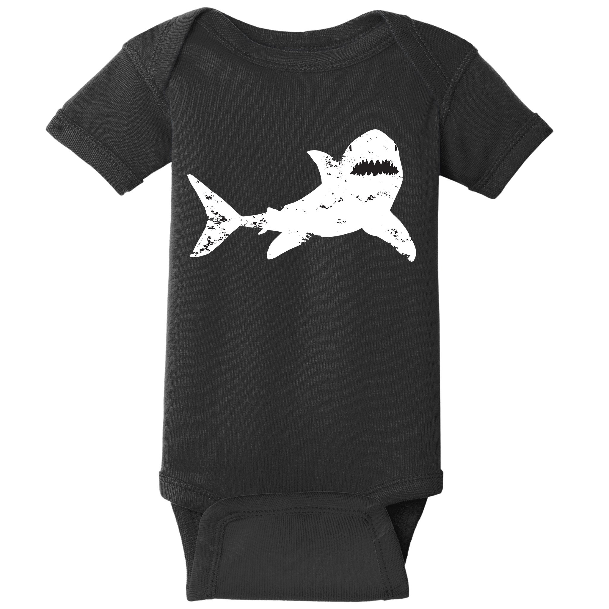 Shark Distressed Cool Vintage Shark Bite Tee Baby Bodysuit