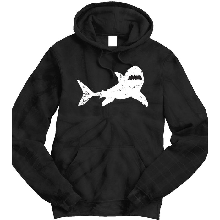 Shark Distressed Cool Vintage Shark Bite Tee Tie Dye Hoodie