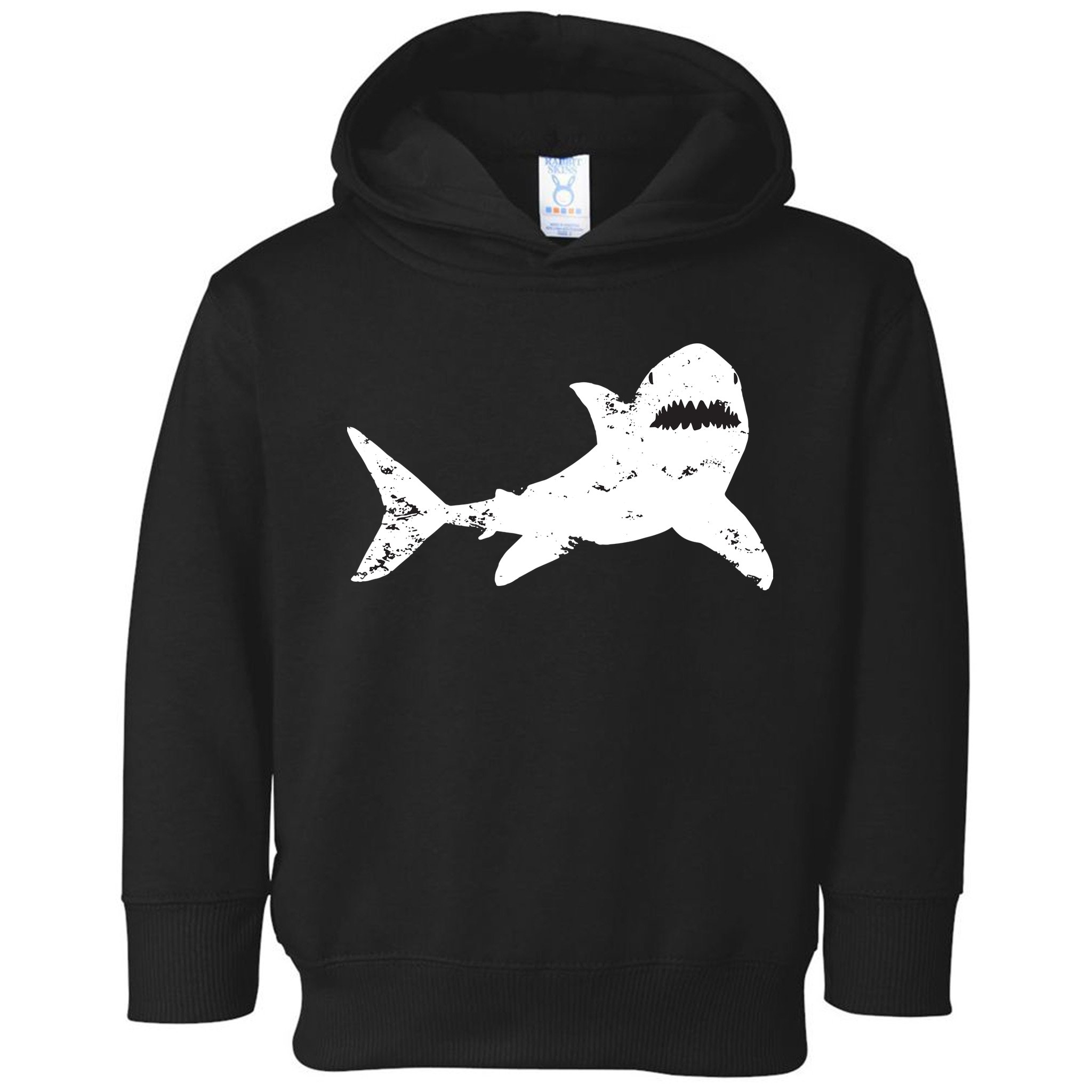 Shark Distressed Cool Vintage Shark Bite Tee Toddler Hoodie