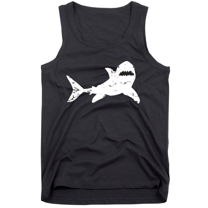 Shark Distressed Cool Vintage Shark Bite Tee Tank Top