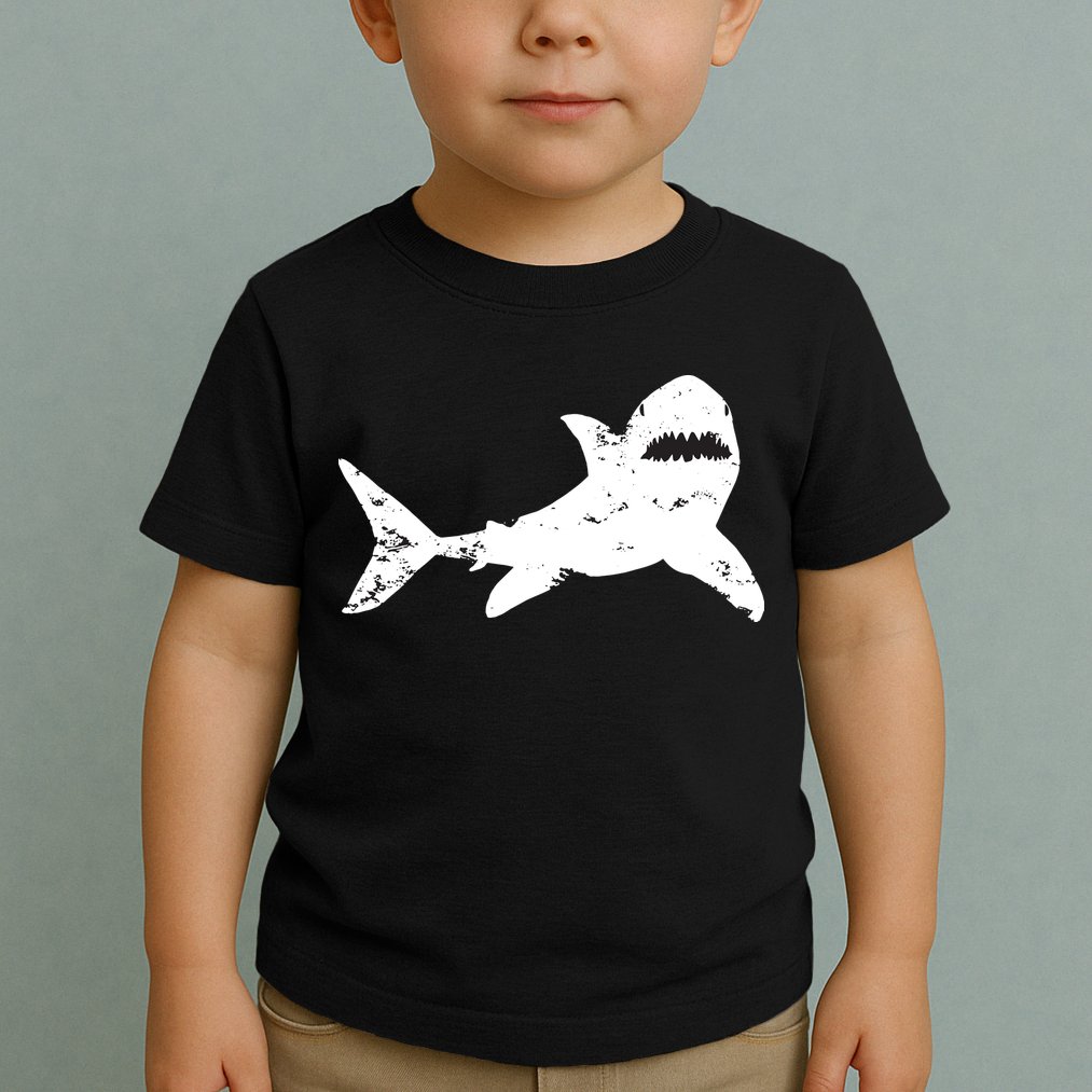 Shark Distressed Cool Vintage Shark Bite Tee Toddler T-Shirt