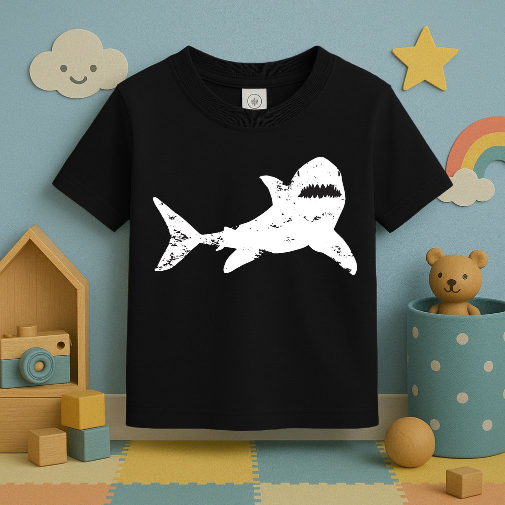 Shark Distressed Cool Vintage Shark Bite Tee Toddler T-Shirt