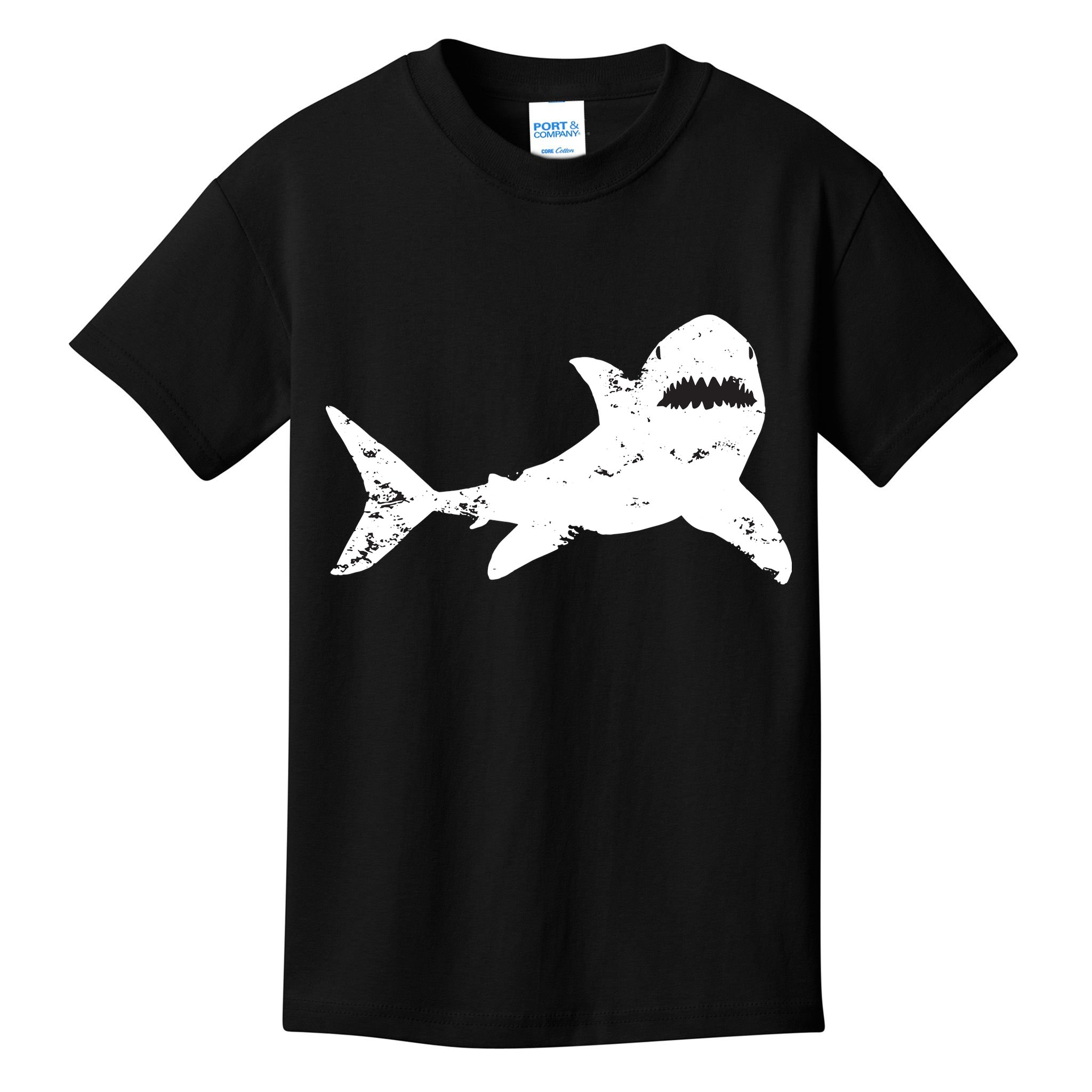 Shark Distressed Cool Vintage Shark Bite Tee Kids T-Shirt