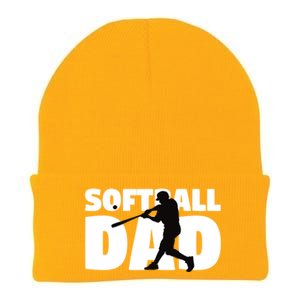 Softball Dad Cute Gift Softball Silhouette Gift Father Gift Knit Cap Winter Beanie