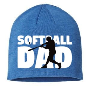 Softball Dad Cute Gift Softball Silhouette Gift Father Gift Sustainable Beanie