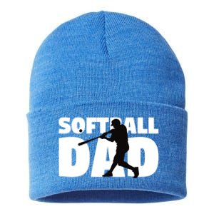 Softball Dad Cute Gift Softball Silhouette Gift Father Gift Sustainable Knit Beanie