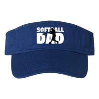 Softball Dad Cute Gift Softball Silhouette Gift Father Gift Valucap Bio-Washed Visor