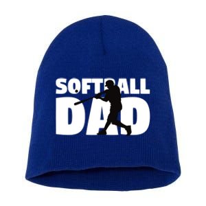 Softball Dad Cute Gift Softball Silhouette Gift Father Gift Short Acrylic Beanie