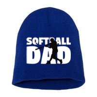 Softball Dad Cute Gift Softball Silhouette Gift Father Gift Short Acrylic Beanie