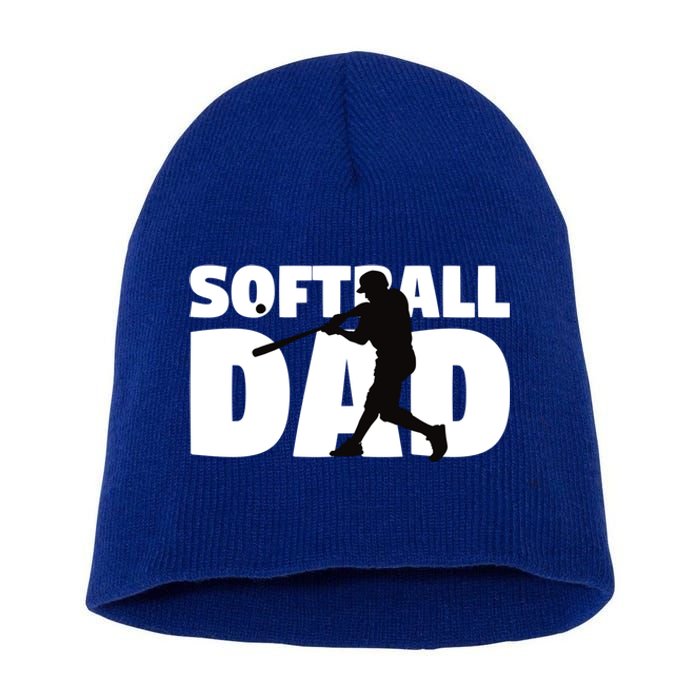 Softball Dad Cute Gift Softball Silhouette Gift Father Gift Short Acrylic Beanie