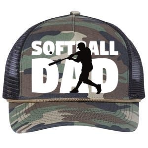 Softball Dad Cute Gift Softball Silhouette Gift Father Gift Retro Rope Trucker Hat Cap