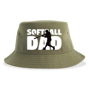 Softball Dad Cute Gift Softball Silhouette Gift Father Gift Sustainable Bucket Hat