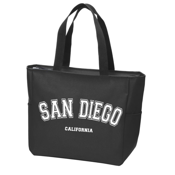 San Diego California Zip Tote Bag