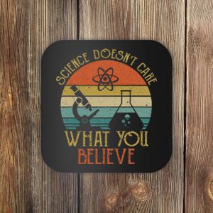 Science Doesn't Care What You Believe Retro Teacher Lovers Coaster