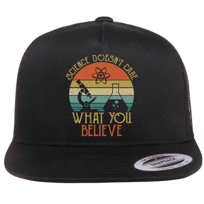 Science Doesn't Care What You Believe Retro Teacher Lovers Flatbill Hat