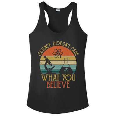 Science Doesn't Care What You Believe Retro Teacher Lovers Ladies PosiCharge Competitor Racerback Tank
