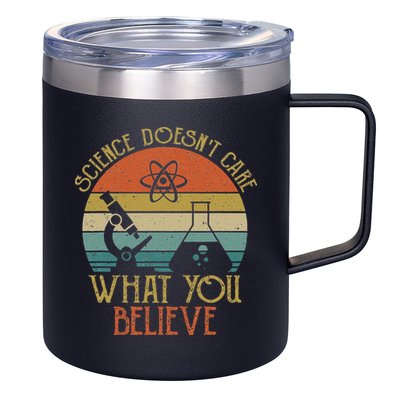Science Doesn't Care What You Believe Retro Teacher Lovers 12oz Stainless Steel Coffee Mug