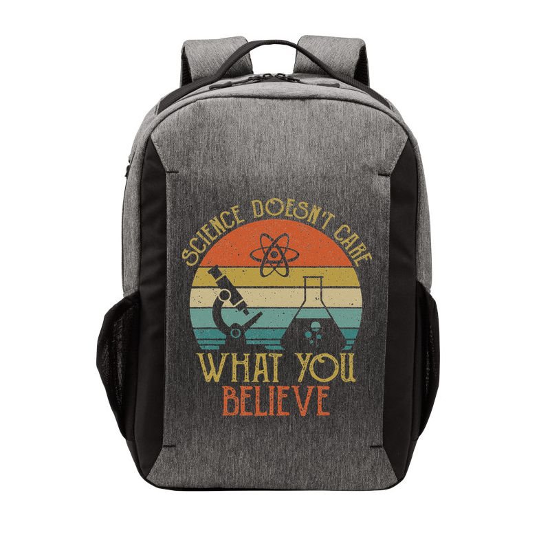 Science Doesn't Care What You Believe Retro Teacher Lovers Vector Backpack