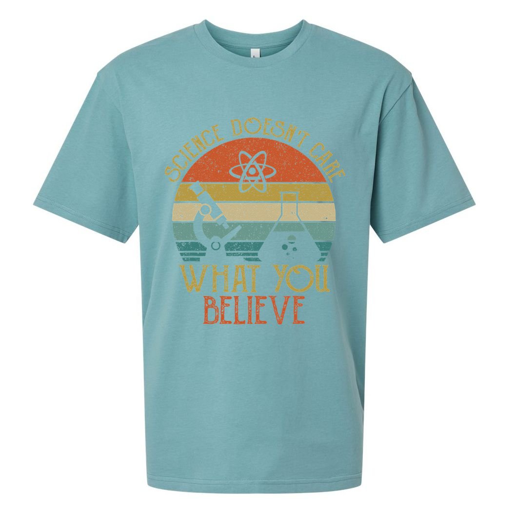 Science Doesn't Care What You Believe Retro Teacher Lovers Sueded Cloud Jersey T-Shirt