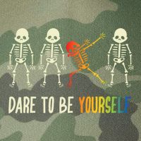 Skeleton Dabbing Cute Lgbt Pride Dare To Be Yourself Legacy Tie Dye Trucker Hat