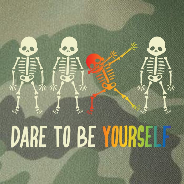 Skeleton Dabbing Cute Lgbt Pride Dare To Be Yourself Legacy Tie Dye Trucker Hat