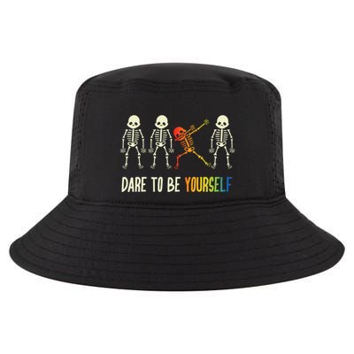 Skeleton Dabbing Cute Lgbt Pride Dare To Be Yourself Cool Comfort Performance Bucket Hat