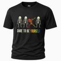 Skeleton Dabbing Cute Lgbt Pride Dare To Be Yourself Performance Shirt