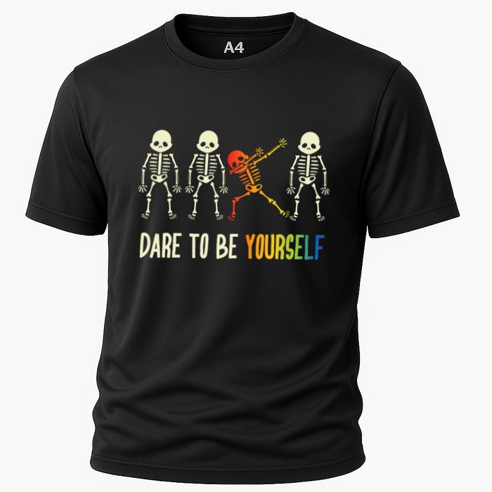 Skeleton Dabbing Cute Lgbt Pride Dare To Be Yourself Performance Shirt