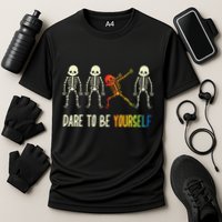 Skeleton Dabbing Cute Lgbt Pride Dare To Be Yourself Performance Shirt