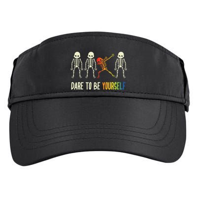 Skeleton Dabbing Cute Lgbt Pride Dare To Be Yourself Adult Drive Performance Visor