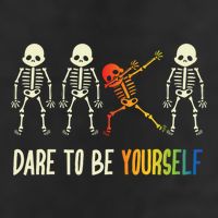Skeleton Dabbing Cute Lgbt Pride Dare To Be Yourself Adult Drive Performance Visor