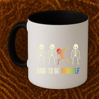 Skeleton Dabbing Cute Lgbt Pride Dare To Be Yourself Mug