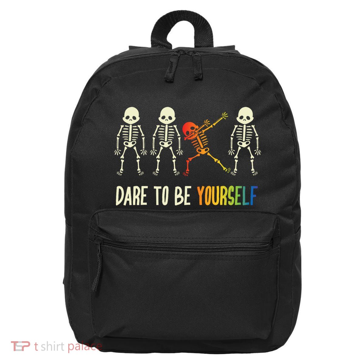 Skeleton Dabbing Cute Lgbt Pride Dare To Be Yourself 16 in Basic Backpack