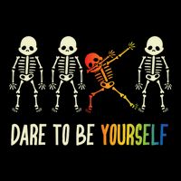 Skeleton Dabbing Cute Lgbt Pride Dare To Be Yourself Youth Performance Sprint T-Shirt
