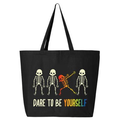 Skeleton Dabbing Cute Lgbt Pride Dare To Be Yourself 25L Jumbo Tote