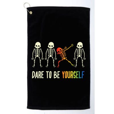 Skeleton Dabbing Cute Lgbt Pride Dare To Be Yourself Golf Towel