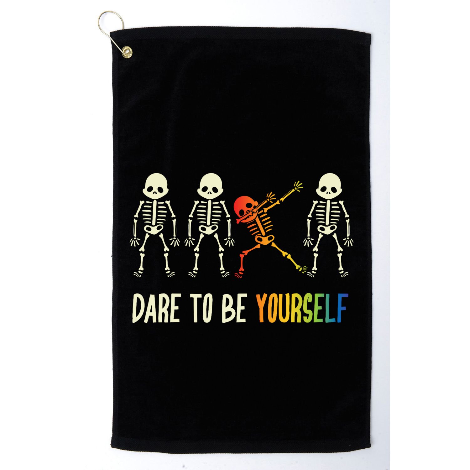 Skeleton Dabbing Cute Lgbt Pride Dare To Be Yourself Golf Towel