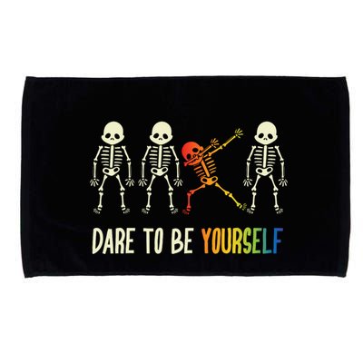 Skeleton Dabbing Cute Lgbt Pride Dare To Be Yourself Microfiber Hand Towel