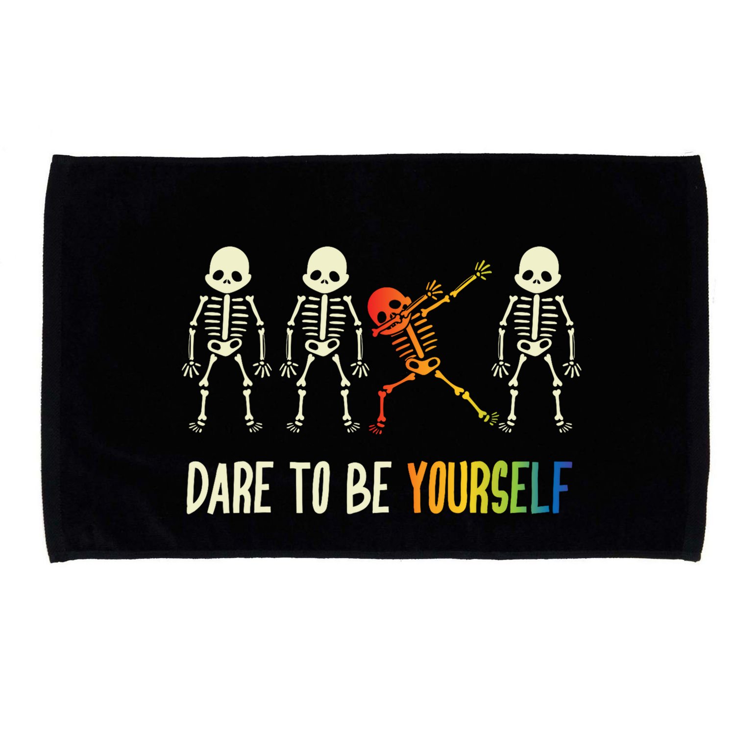 Skeleton Dabbing Cute Lgbt Pride Dare To Be Yourself Microfiber Hand Towel
