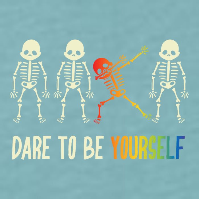 Skeleton Dabbing Cute Lgbt Pride Dare To Be Yourself Sueded Cloud Jersey T-Shirt