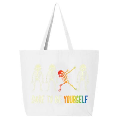 Skeleton Dabbing Cute Lgbt Pride Dare To Be Yourself 25L Jumbo Tote