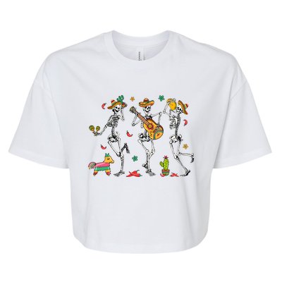 Skeleton Dabbing Cinco De Mayo Party Bella+Canvas Jersey Crop Tee