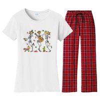 Skeleton Dabbing Cinco De Mayo Party Women's Flannel Pajama Set