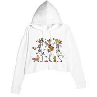 Skeleton Dabbing Cinco De Mayo Party Crop Fleece Hoodie